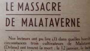 LE MASSACRE DE MALATAVERNE
